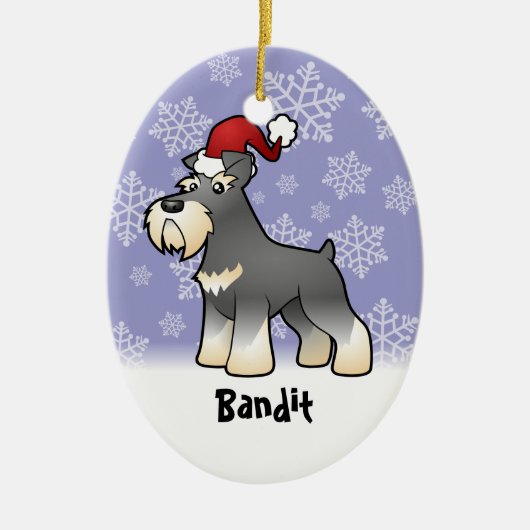 Weihnachten riesig/Standard/Zwergschnauzer Keramik Ornament (Vorne)
