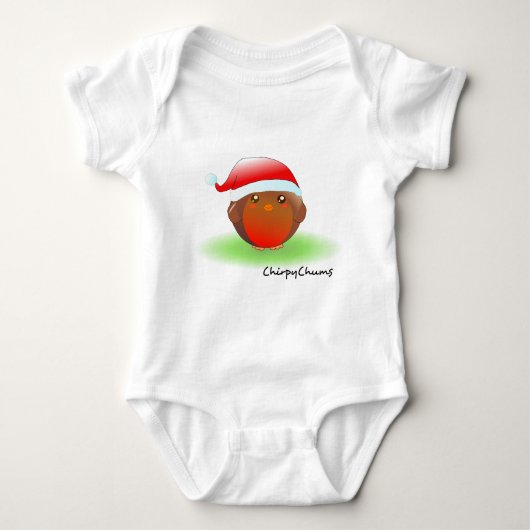 Weihnachten Robin Baby Strampler (Vorderseite)