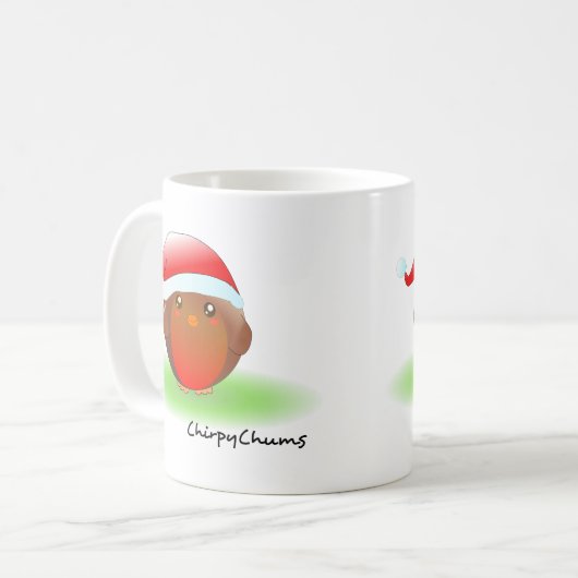 Weihnachten Robin Kaffeetasse (Vorderseite Links)