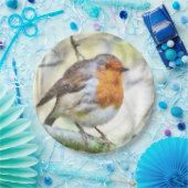 Weihnachten Robin RedBrustbrand Winter Wasserfarbe Pappteller (Party)