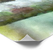 Weihnachten Robin RedBrustbrand Winter Wasserfarbe Poster (Ecke)