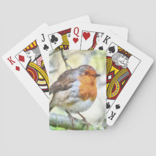 Weihnachten Robin RedBrustbrand Winter Wasserfarbe Spielkarten