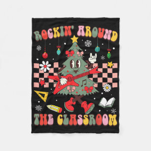 Weihnachten Rockt Um Den Klassenlehrer Retro  Fleecedecke