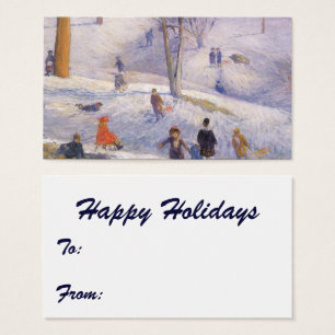 Weihnachten, Rodeln, Central Park Glackens