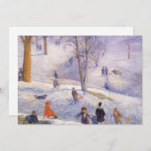 Weihnachten, Rodeln, Central Park Glackens Feiertagskarte (Vorne/Hinten)