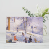 Weihnachten, Rodeln, Central Park Glackens Feiertagskarte (Stehend Vorderseite)