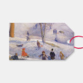 Weihnachten, Rodeln, Central Park Glackens Geschenkanhänger (Vorderseite (Horizontal))