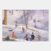 Weihnachten, Rodeln, Central Park Glackens Geschenkpapier Set (Vorderseite 2)