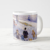 Weihnachten, Rodeln, Central Park Glackens Jumbo-Tasse (Vorderseite Rechts)