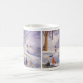 Weihnachten, Rodeln, Central Park Glackens Kaffeetasse (Mittel)