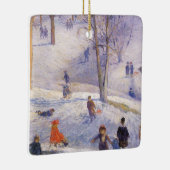 Weihnachten, Rodeln, Central Park Glackens Keramikornament (Rechts)