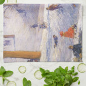 Weihnachten, Rodeln, Central Park Glackens Küchentuch (Gefaltet)