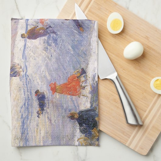 Weihnachten, Rodeln, Central Park Glackens Küchentuch (Viertel Falte)