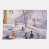 Weihnachten, Rodeln, Central Park Glackens Küchentuch (Horizontal)