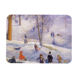 Weihnachten, Rodeln, Central Park Glackens Magnet