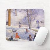 Weihnachten, Rodeln, Central Park Glackens Mousepad (Mit Mouse)