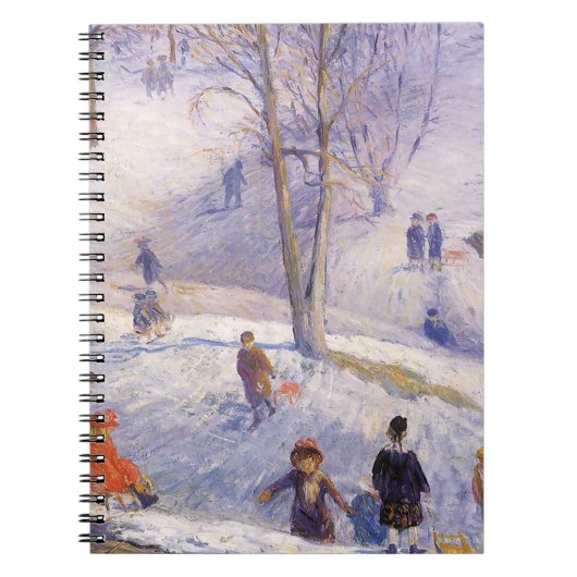 Weihnachten, Rodeln, Central Park Glackens Notizblock (Vorderseite)
