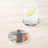 Weihnachten, romantische Couple Ice-Skaten Getränkeuntersetzer (Seite)