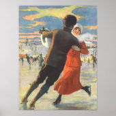 Weihnachten, romantische Couple Ice-Skaten Poster (Vorne)