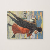 Weihnachten, romantische Couple Ice-Skaten Puzzle (Horizontal)