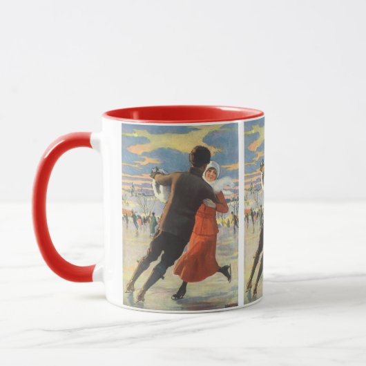 Weihnachten, romantische Couple Ice-Skaten Tasse (Links)