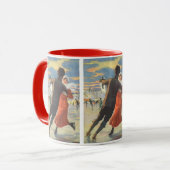 Weihnachten, romantische Couple Ice-Skaten Tasse (Vorderseite Links)