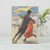 Weihnachten, Romantische Eiszeit Skaten Einladung (Stehend Vorderseite)