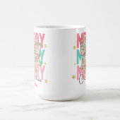 Weihnachten Rosa Aquamariner Bogen Name Kaffeetasse (Mittel)