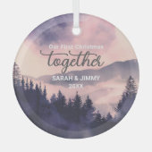 Weihnachten Rosa Bergabenteuer Outdoor Couple Ornament Aus Glas (Vorderseite)