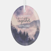 Weihnachten Rosa Bergabenteuer Outdoor Couple Ornament Aus Glas (Vorderseite links)