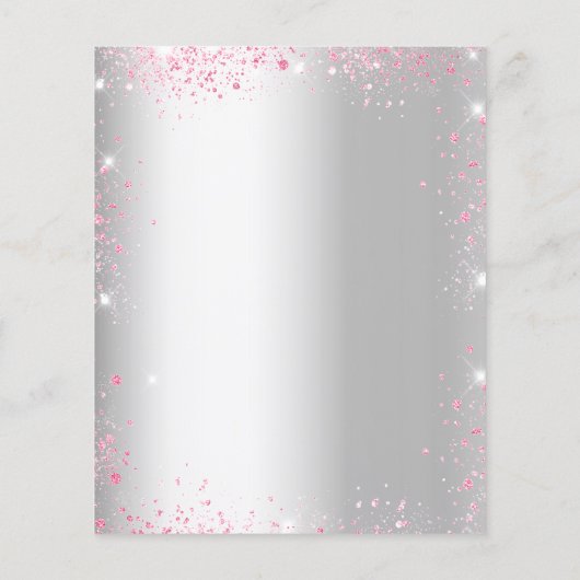 Weihnachten Rosa Blumen Glitzer Einladung (Rückseite)