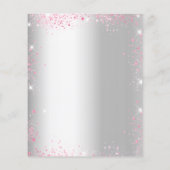 Weihnachten Rosa Blumen Glitzer Einladung Flyer (Hinten)