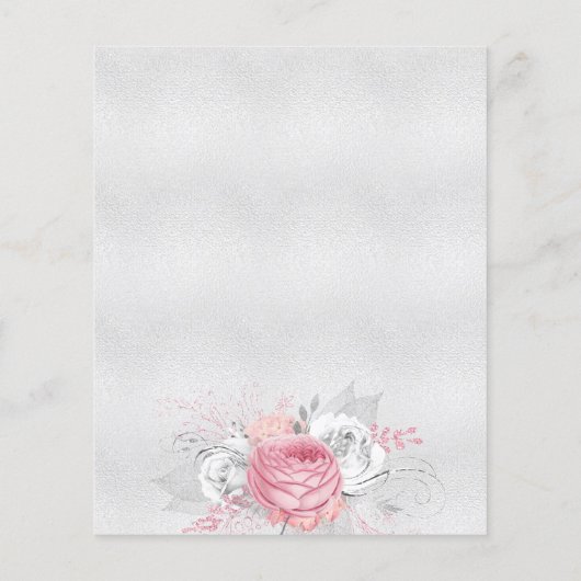 Weihnachten - Rosa Blumenzettel Flyer (Hinten)