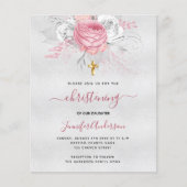 Weihnachten - Rosa Blumenzettel Flyer (Vorne)