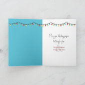 Weihnachten rosa Flamingo in krumpelnden Lichtern Karte (Innenseite)