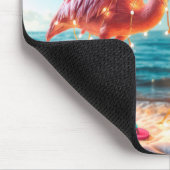 Weihnachten rosa Flamingo in krumpelnden Lichtern Mousepad (Ecke)