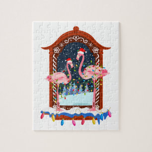 Weihnachten - Rosa Flamingos Feiertag Puzzle