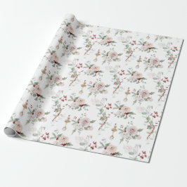 Weihnachten Rosa Floral Ballerina und Swan Geschen Geschenkpapier