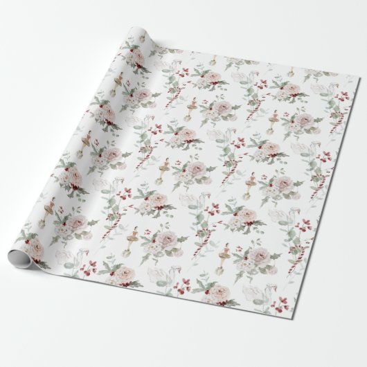 Weihnachten Rosa Floral Ballerina und Swan Geschen Geschenkpapier (Ungerollt)