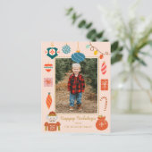 Weihnachten Rosa Ornament Niedliches Foto (Stehend Vorderseite)