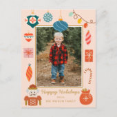 Weihnachten Rosa Ornament Niedliches Foto (Vorderseite)