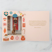 Weihnachten Rosa Ornament Niedliches Foto Karte (Innenseite)