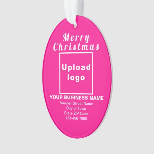 Weihnachten - Rosa Oval - Akrylverzierung Ornament (Vorderseite)