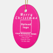 Weihnachten Rosa Oval Keramik Ornament (Links)