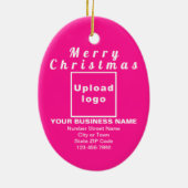 Weihnachten Rosa Oval Keramik Ornament (Hinten)