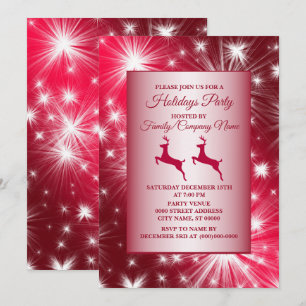 Weihnachten Rosa Rentierferien Einladung