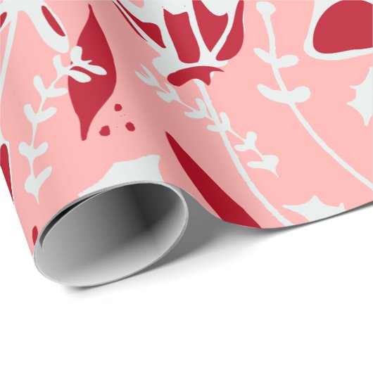 Weihnachten Rosa und Rot Geschenkpapier (Rolleneckpunkt)