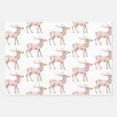 Weihnachten Rosa Weißer Schneemann Hirsche Grüne B Geschenkpapier Set (Vorderseite 2)