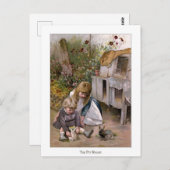 Weihnachten-Rose: Das Kaninchen für Haustiere Postkarte (Vorne/Hinten)