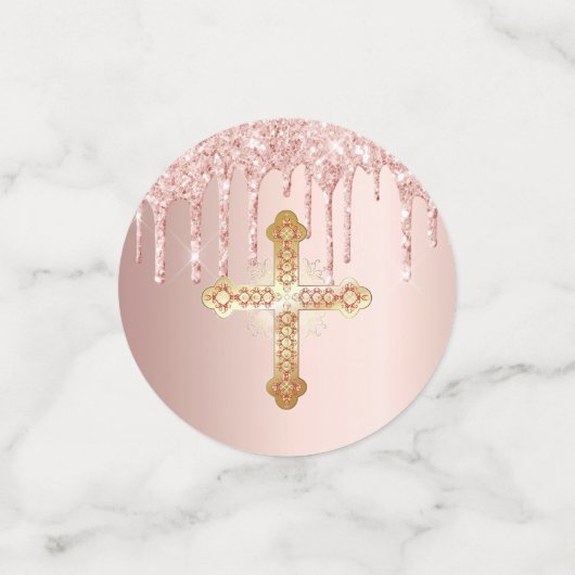 Weihnachten Rose Gold Glitzer Tropfen Foto Konfetti (Klein Vorderseite)